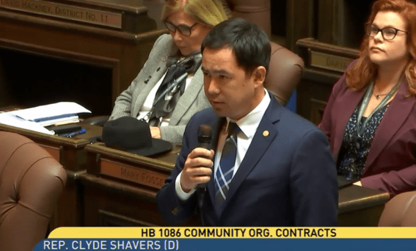 Rep. Clyde Shavers (D-Oak Harbor) testifies on HB1086.