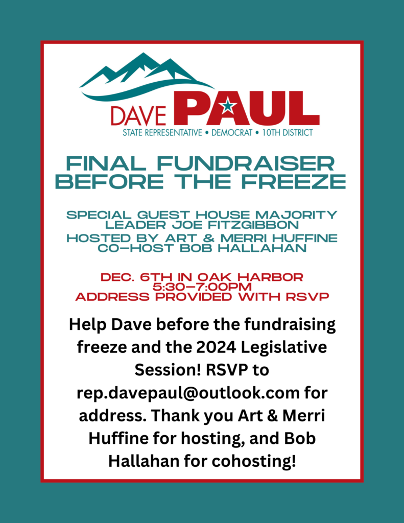 Dave Paul flyer for Dec. 6, 2023 fundraising event