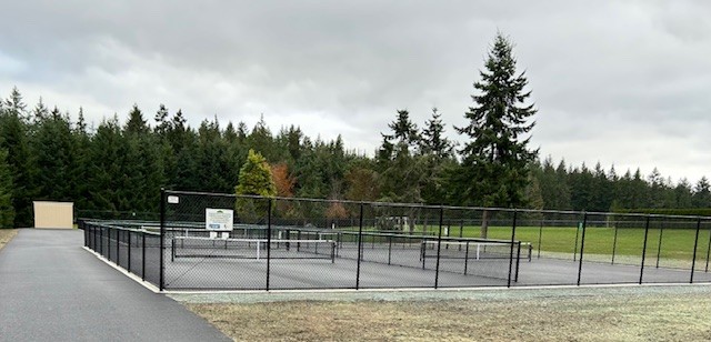 Outdoor pickleball courts at the South Whidbey Sports Complex