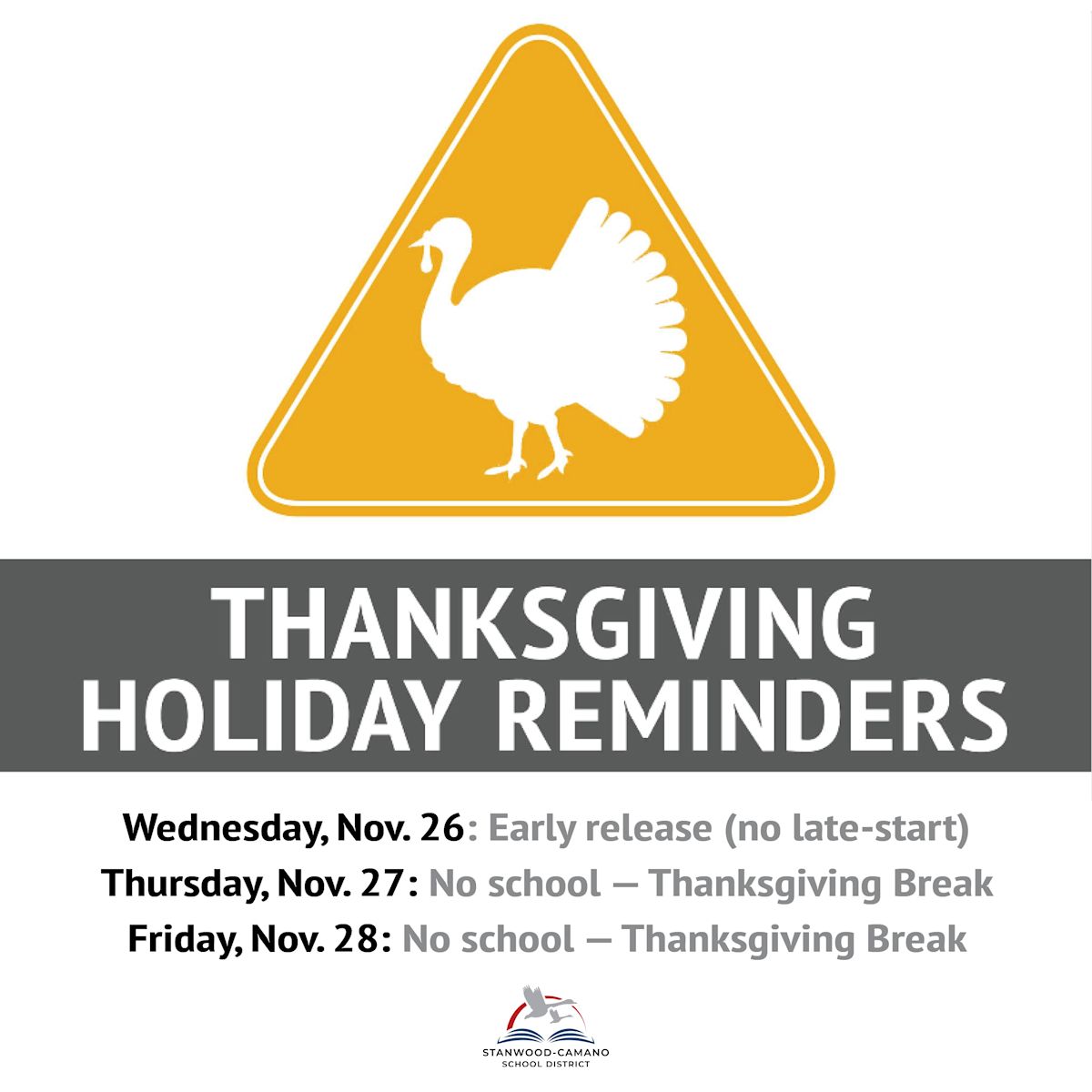 Thanksgiving week schedule what families need to know